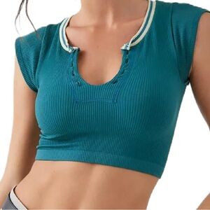 Urban Outfitters Teal Ribbed Top